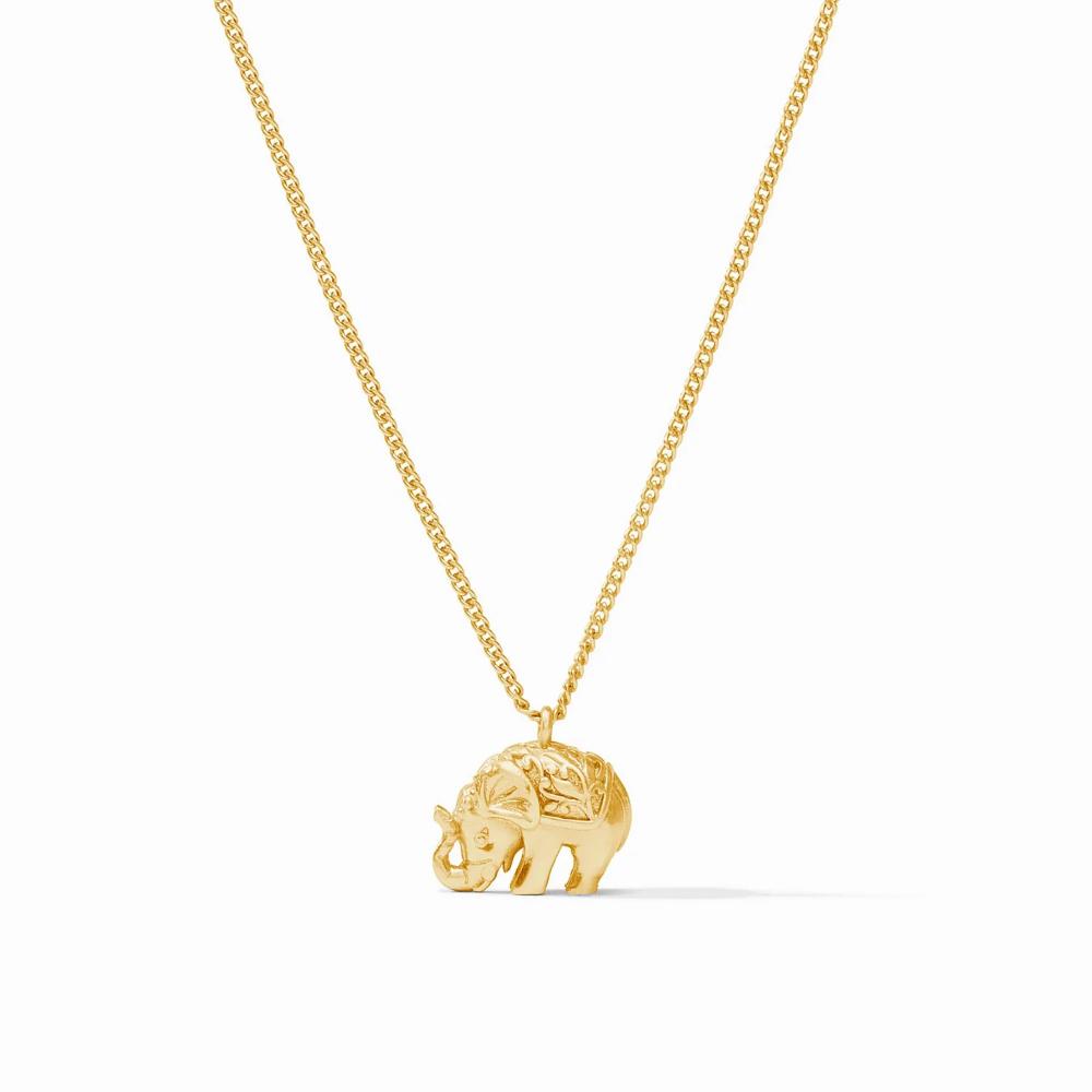 Julie Vos Exquisitely Delicate Golden Elephant Necklace