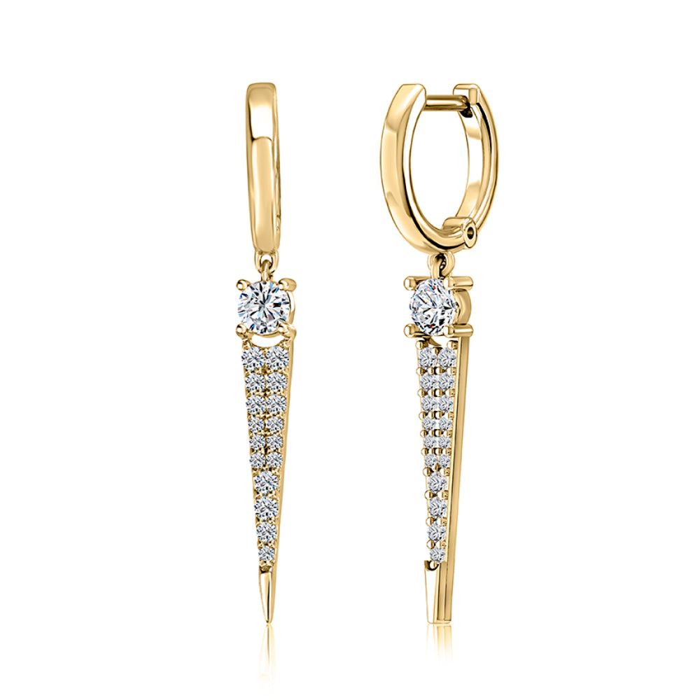 A. Jaffe 14k Gold Elegant and Sophisticated Round Diamond Dagger Drop Earrings for Women