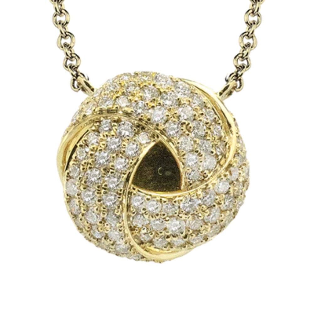 Simon G. 18k Gold Diamond Knot Design Adjustable Pendant Necklace