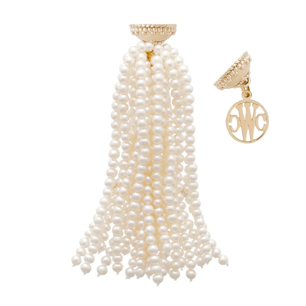 Clara Williams Interchangeable White Pearl Tassel for Magnetic Necklaces