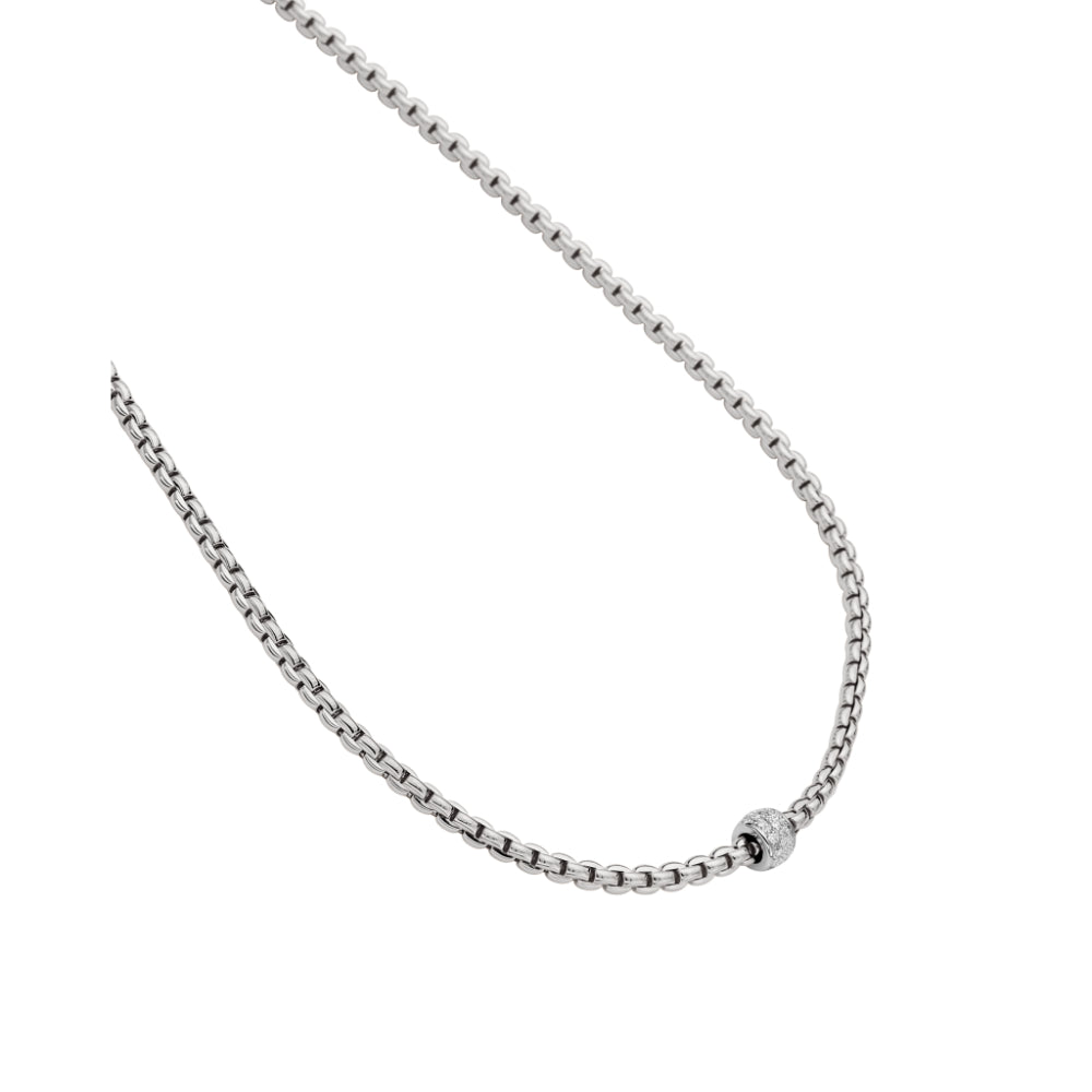 Fope Luxury 18k Gold Eka Necklace Adorned with Pavé-set Diamonds for Elegant Jewelry Lovers