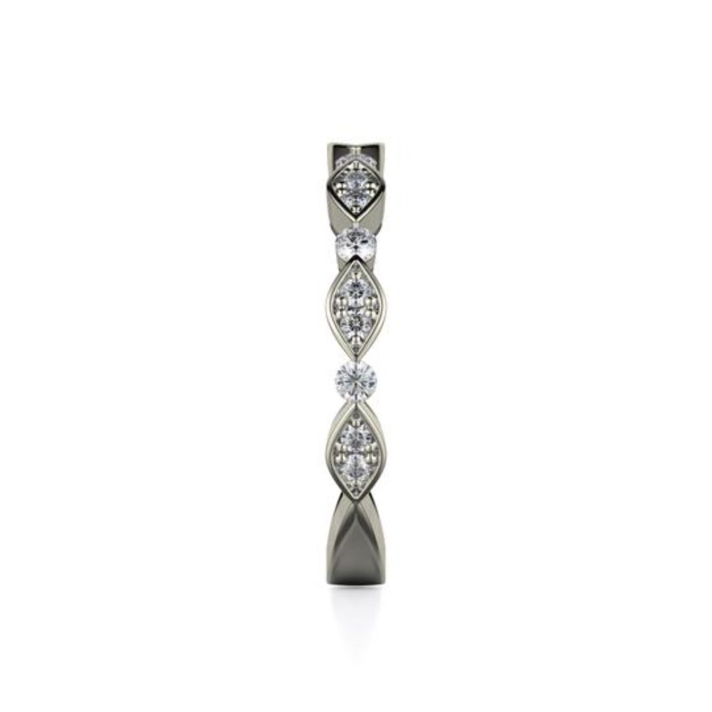Michael M Exquisite 18K Bezel Set Marquise Diamond Ring Band
