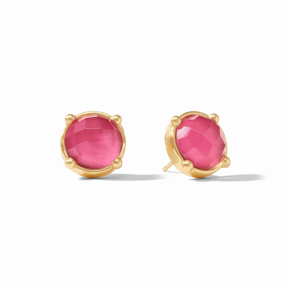 Julie Vos Honey-Style Stud Earrings with Sparkling Gemstone