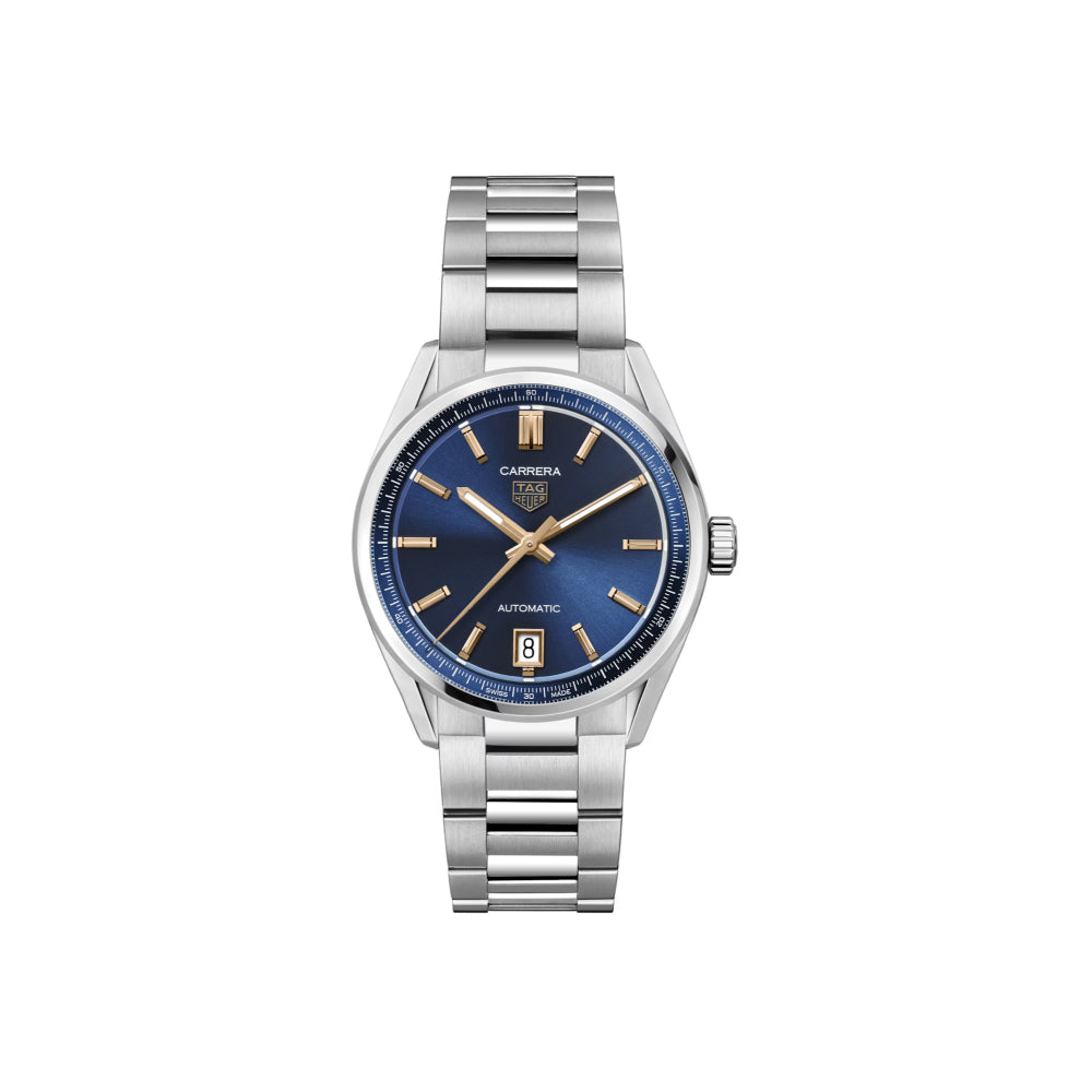 Tag Heuer 36mm Carrera Date Automatic Watch with Steel and 18k Rose Gold Details