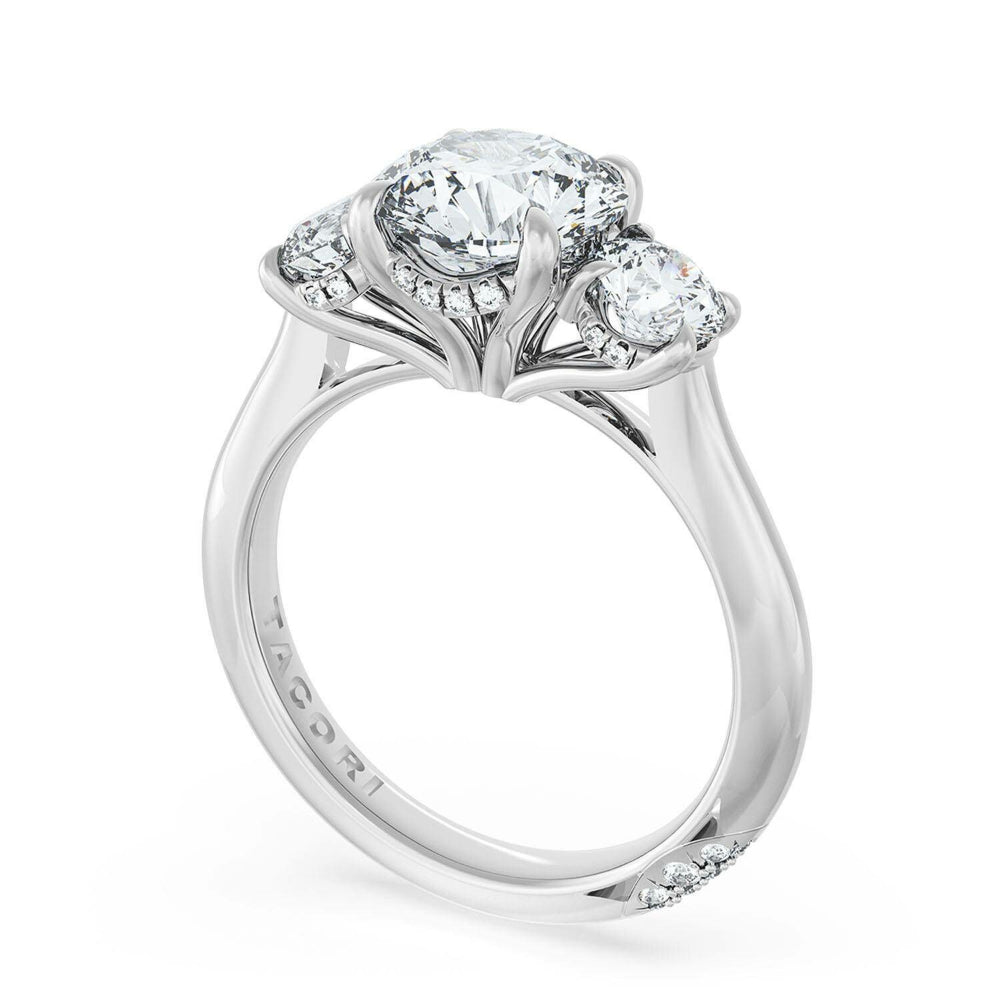 Tacori Platinum Round 3-Stone Engagement Ring from Founder's Collection