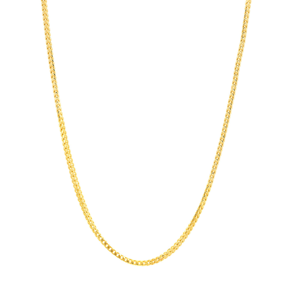 14k Yellow Gold 2.5mm Wide Franco Style Chain