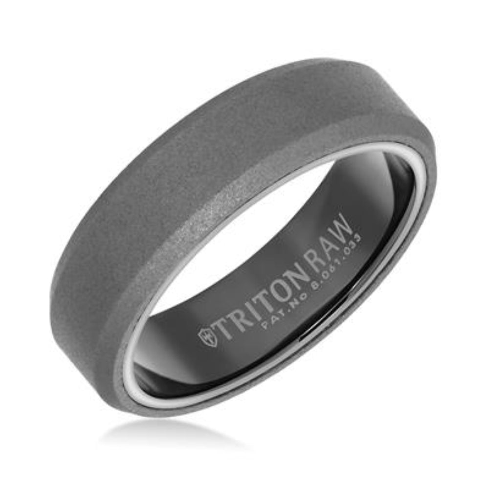 Men's 6mm Wedding Band with Sandblasted Tungsten Finish