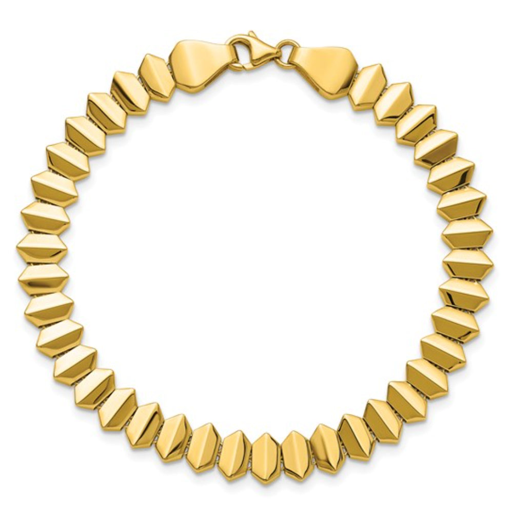 Exquisite 14k Gold Fancy Geometric Link Style Bracelet for Jewelry Lovers
