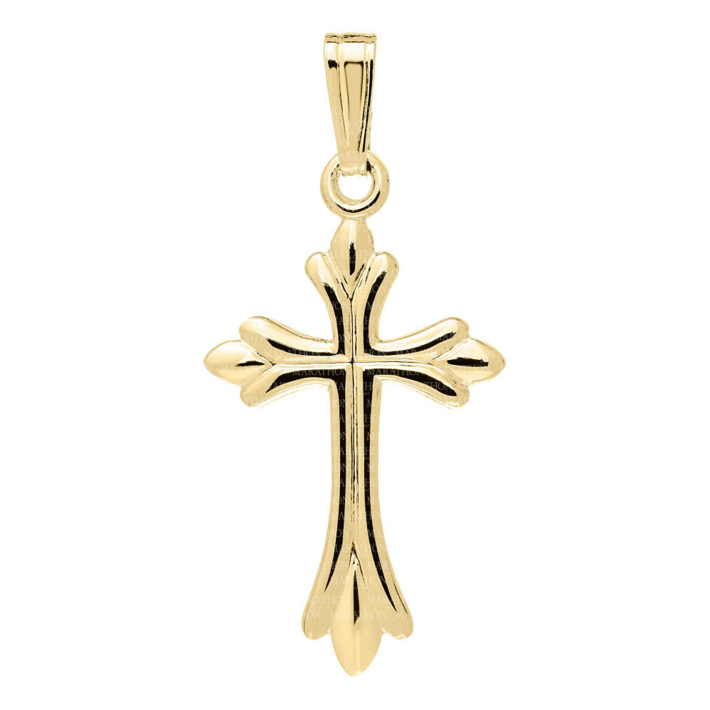 Exquisite 14k Gold Christian Cross Pendant Necklace for Adornment
