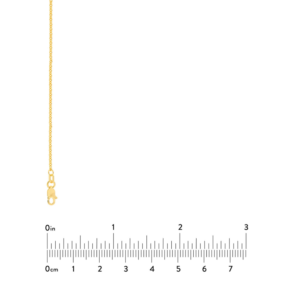 14k Yellow Gold Cable Chain Necklace, 1.5mm Wide, 18 Inches Long