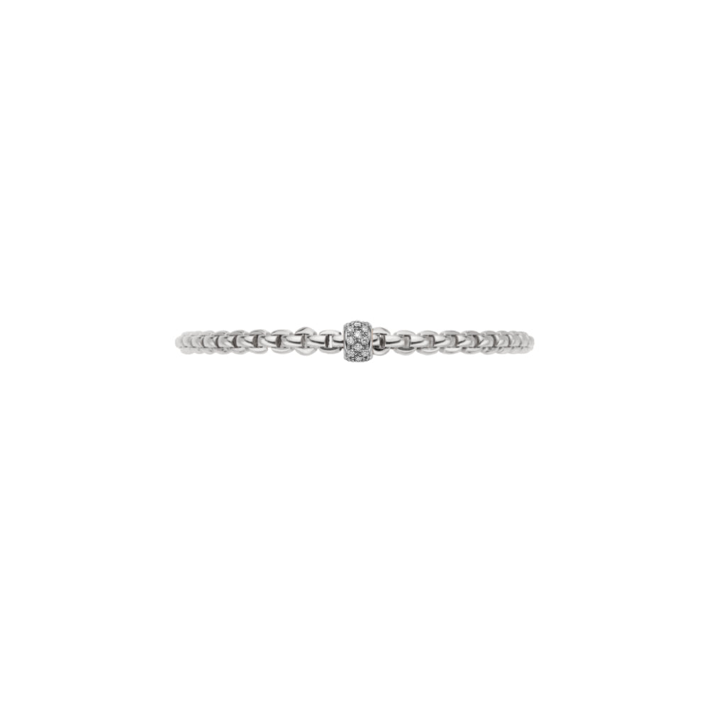 Fope Eka 18k White Gold Flexible Diamond Pavé Bracelet - Medium Size
