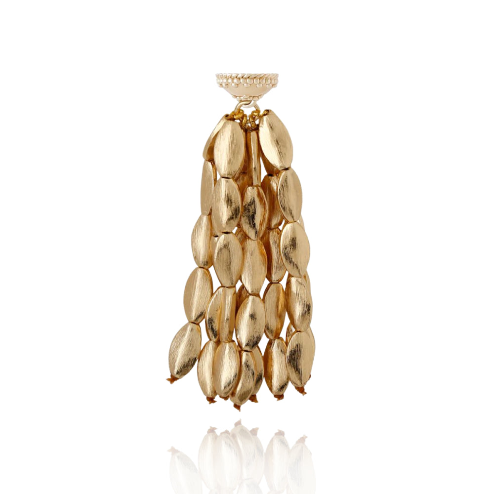 Glamorous Brushed Gold Tassel - Clara Williams Gold Rush Style