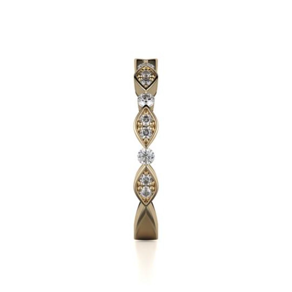 Michael M Exquisite 18K Bezel Set Marquise Diamond Ring Band