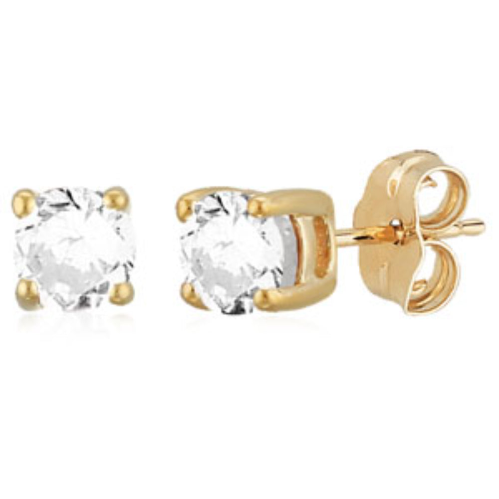 Luxurious 14k Gold Gemstone Stud Earrings for Modern Sophisticates