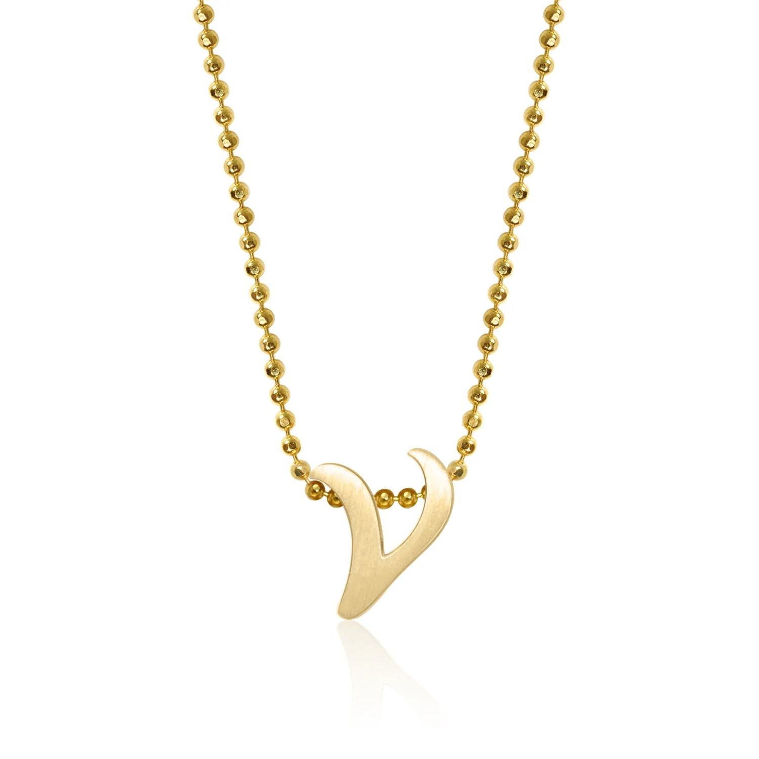 14k Yellow Gold Alex Woo Little Autograph Letter Pendant for Signature Style Jewelry