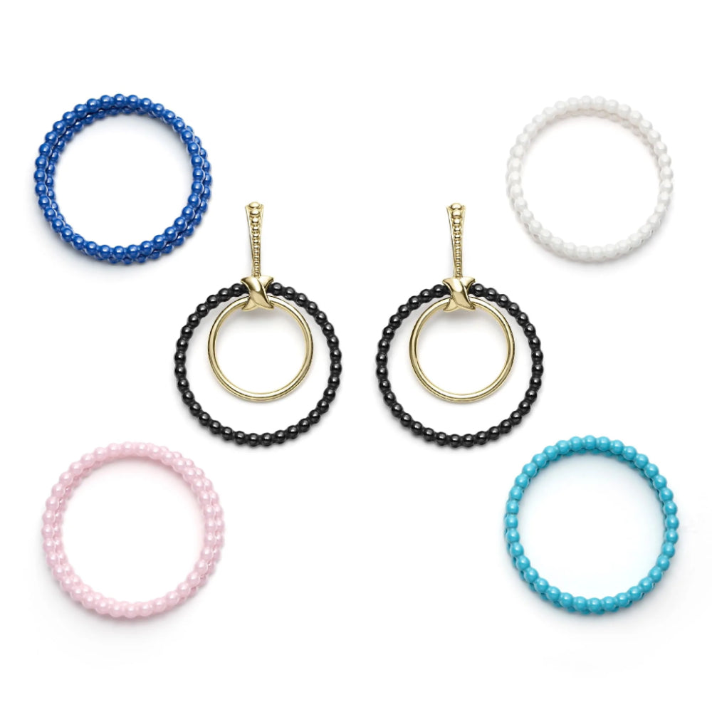 18k Lagos Meridian Interchangeable Double Circle Earring Set