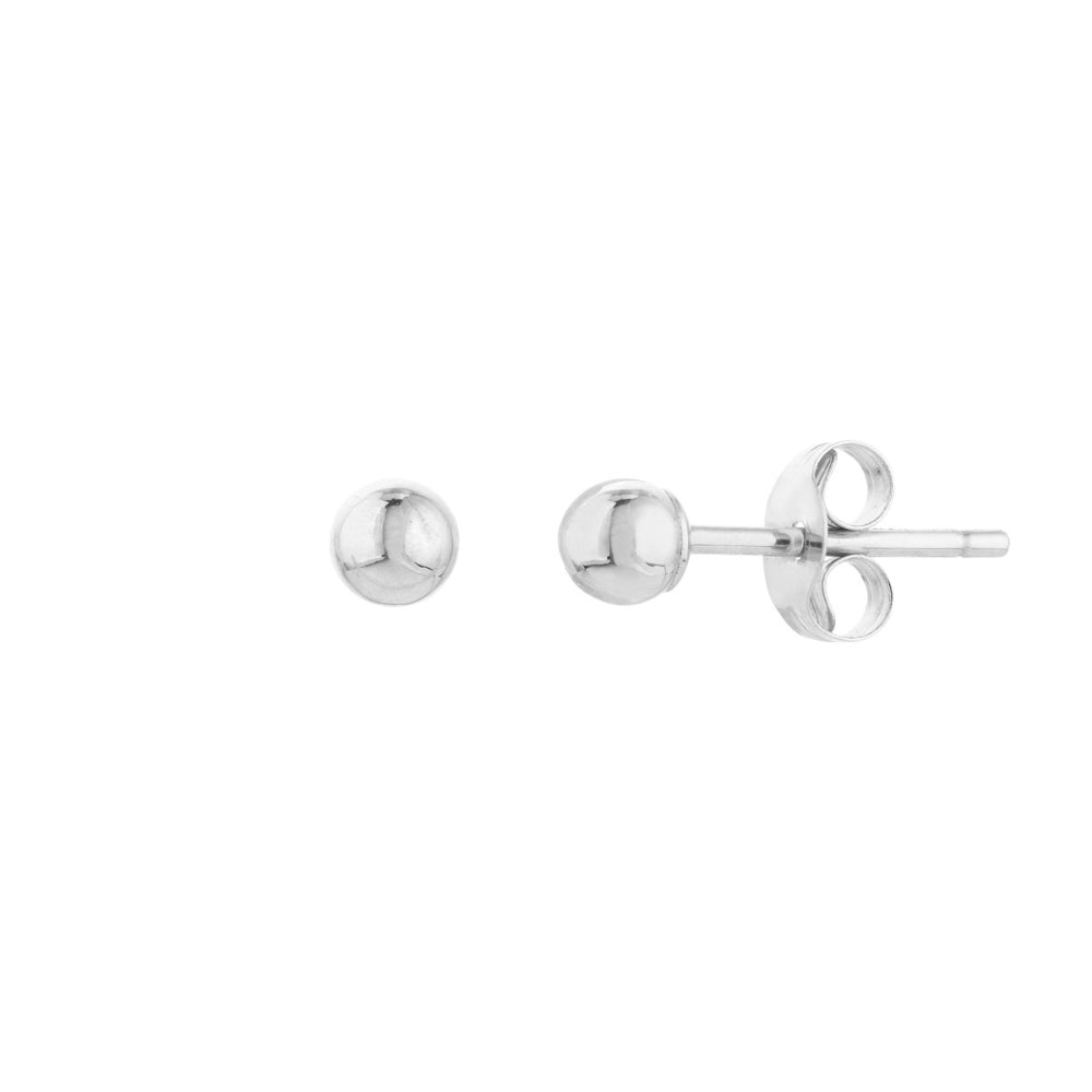 14k Solid Gold Polished Ball Stud Earrings for Women's Fashion Jewelry