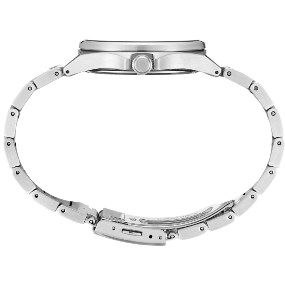 Seiko 40mm Stainless Steel Quartz Watch with Green Dial from Essentials Collection