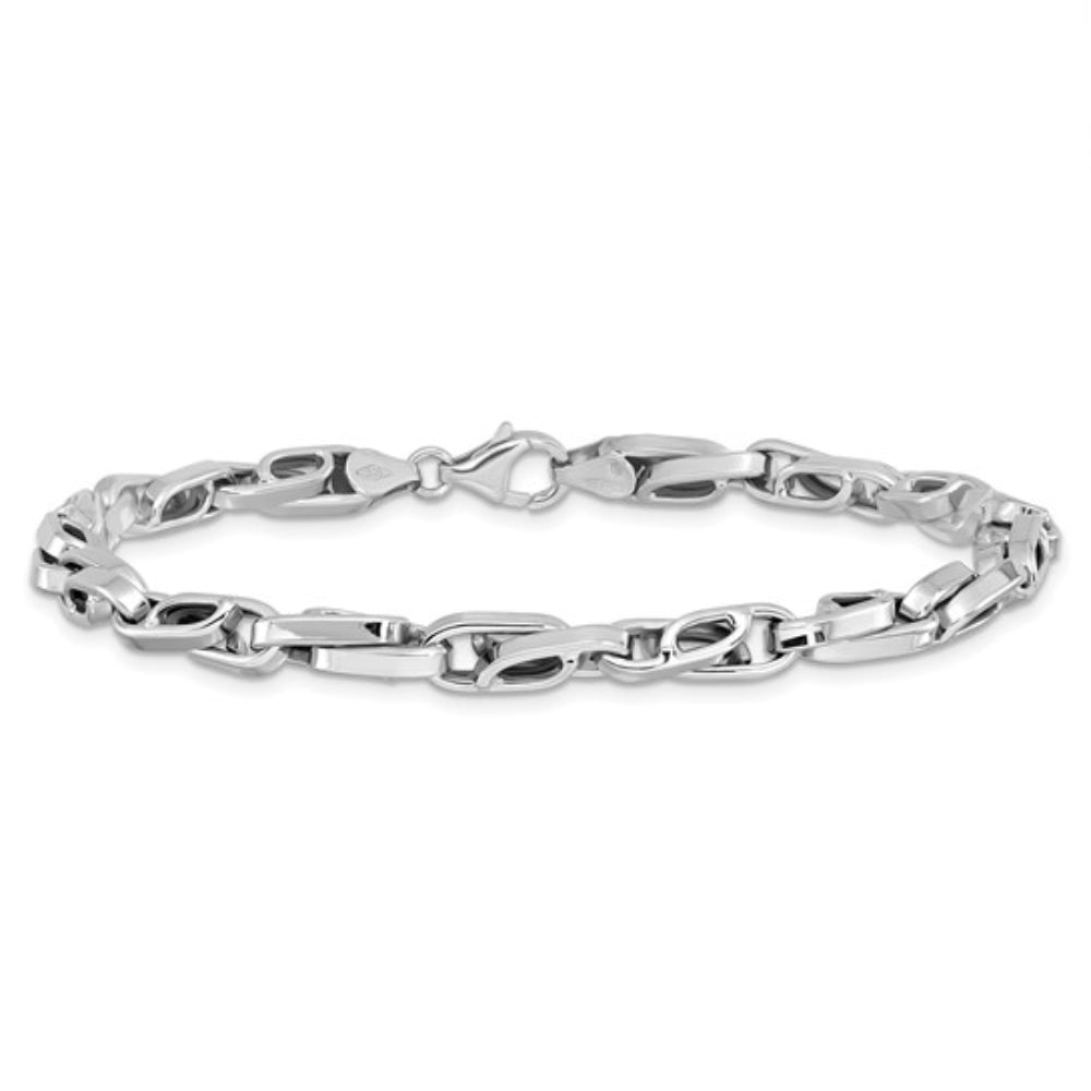 Exquisitely Polished 14k Gold Fancy Link Bracelet for Elegant Adornment