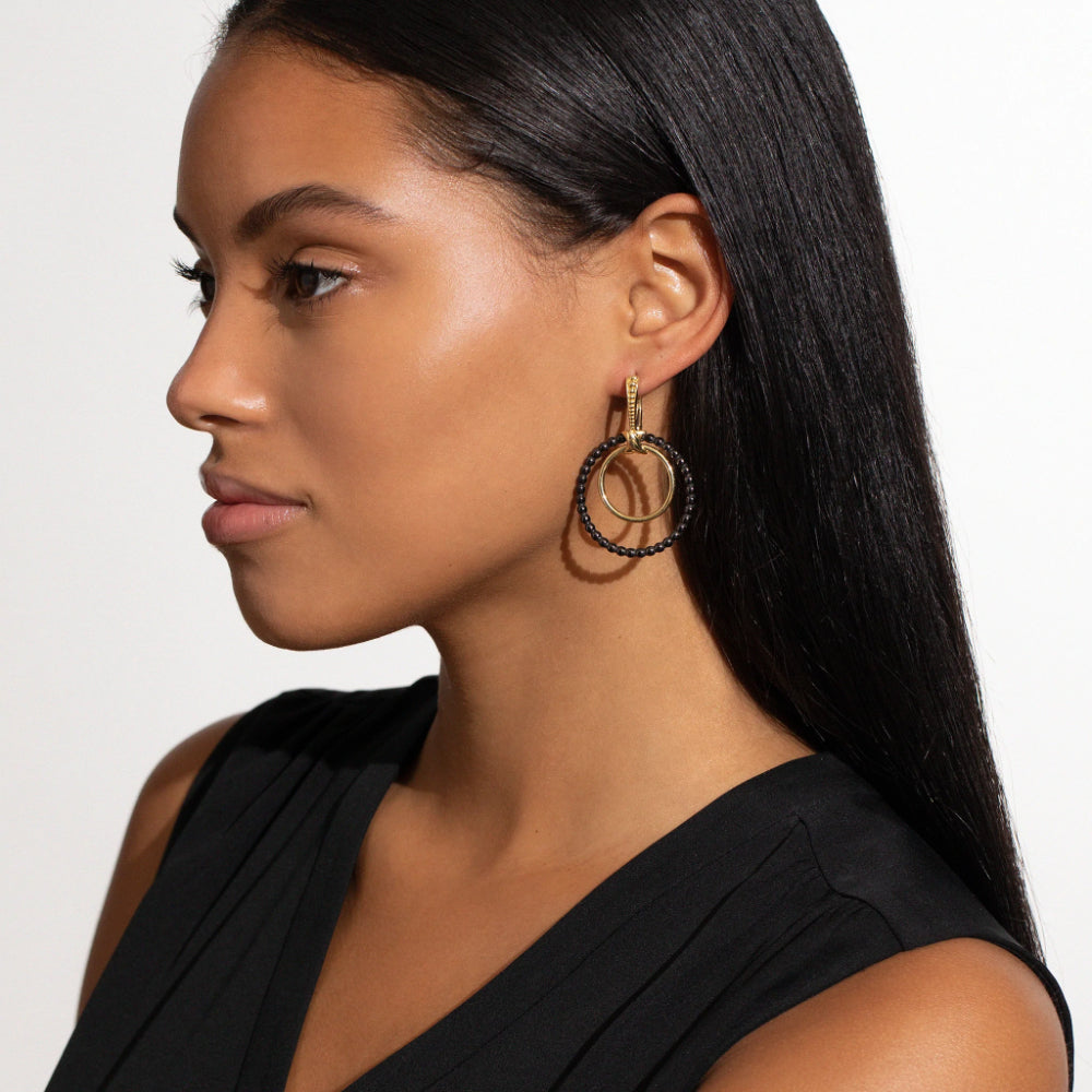 18k Lagos Meridian Interchangeable Double Circle Earring Set