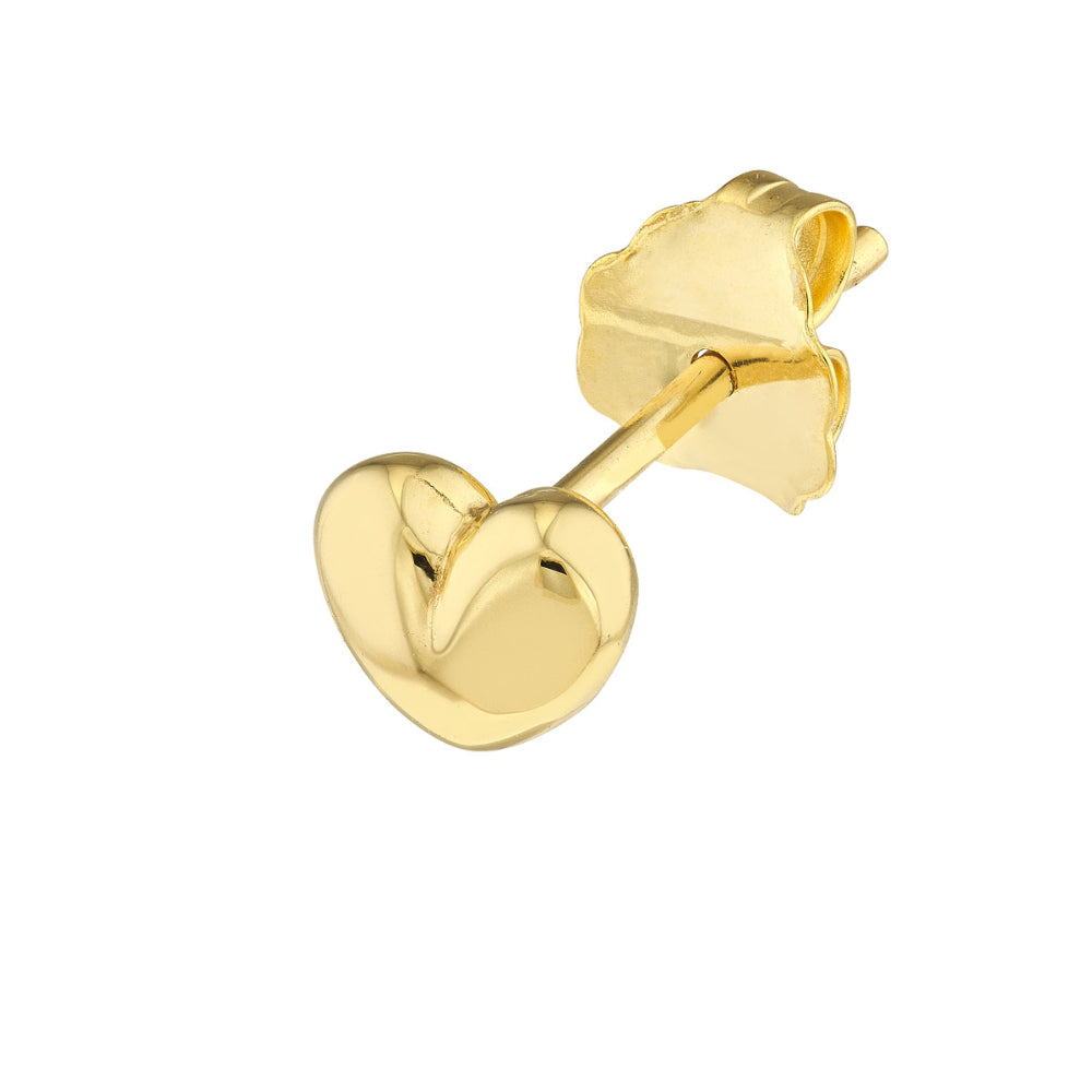 14k Yellow Gold Puffy Heart Stud Earrings: Timeless Fashion Accessory