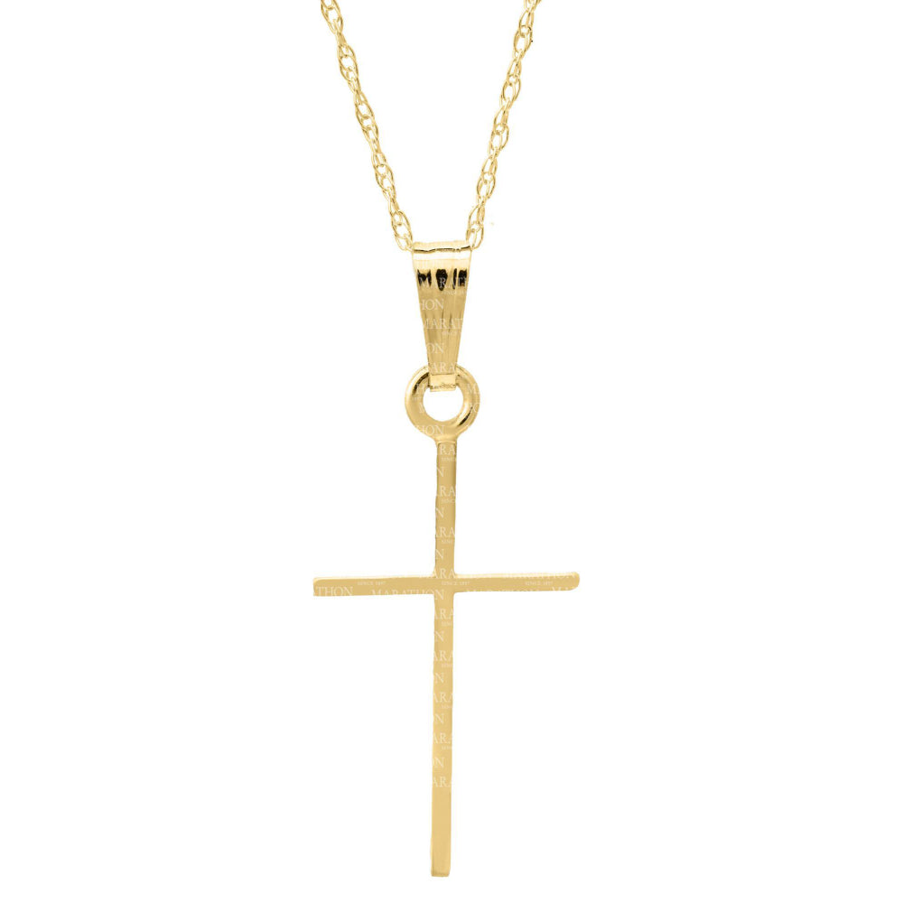 Children's Devotional 14k Gold Religious Cross Pendant Jewelry