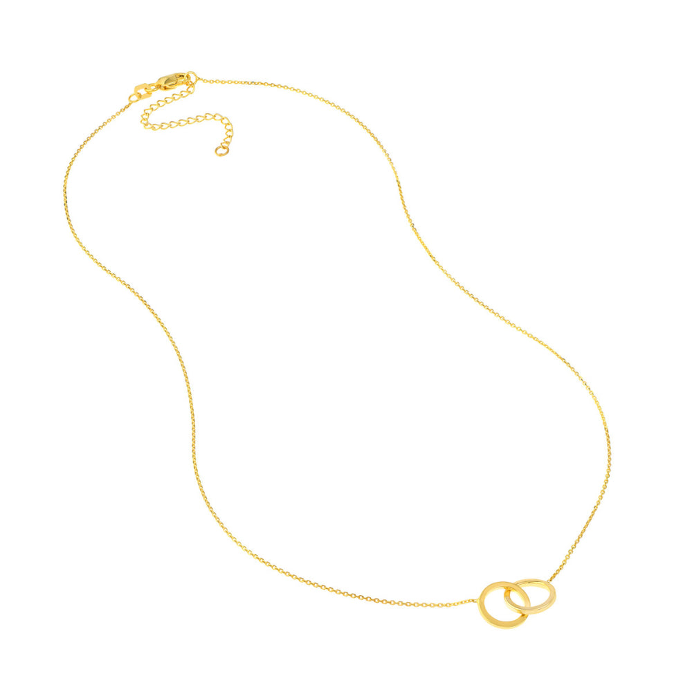 14k Gold Adjustable Interlocked Circles Fashion Necklace for Women