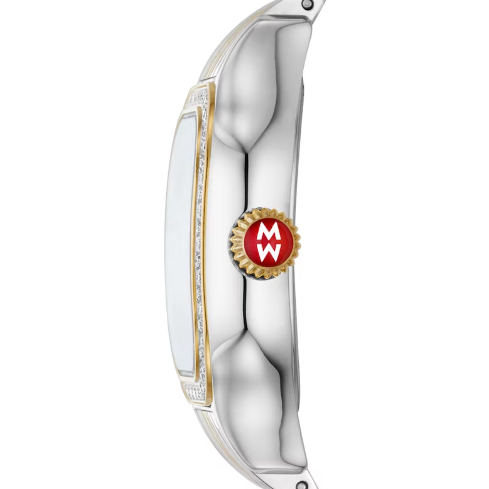 Michele Meggie Two-Tone Stainless Steel Watch with 124 Sparkling Diamonds