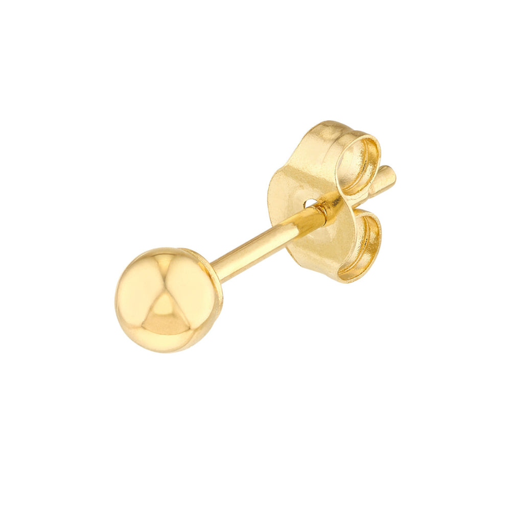14k Solid Gold Polished Ball Stud Earrings for Women's Fashion Jewelry