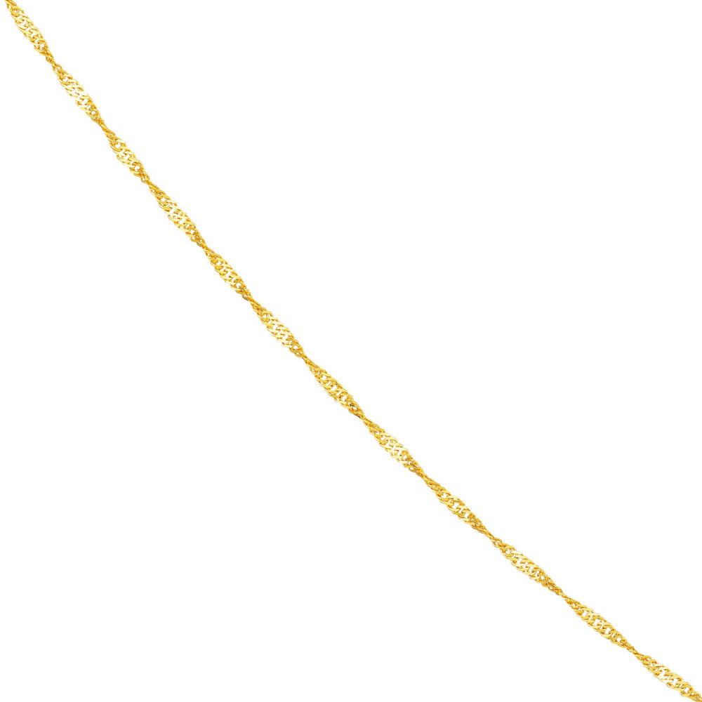 16-Inch 14k Gold Singapore Chain with Twisted Design for Elegance