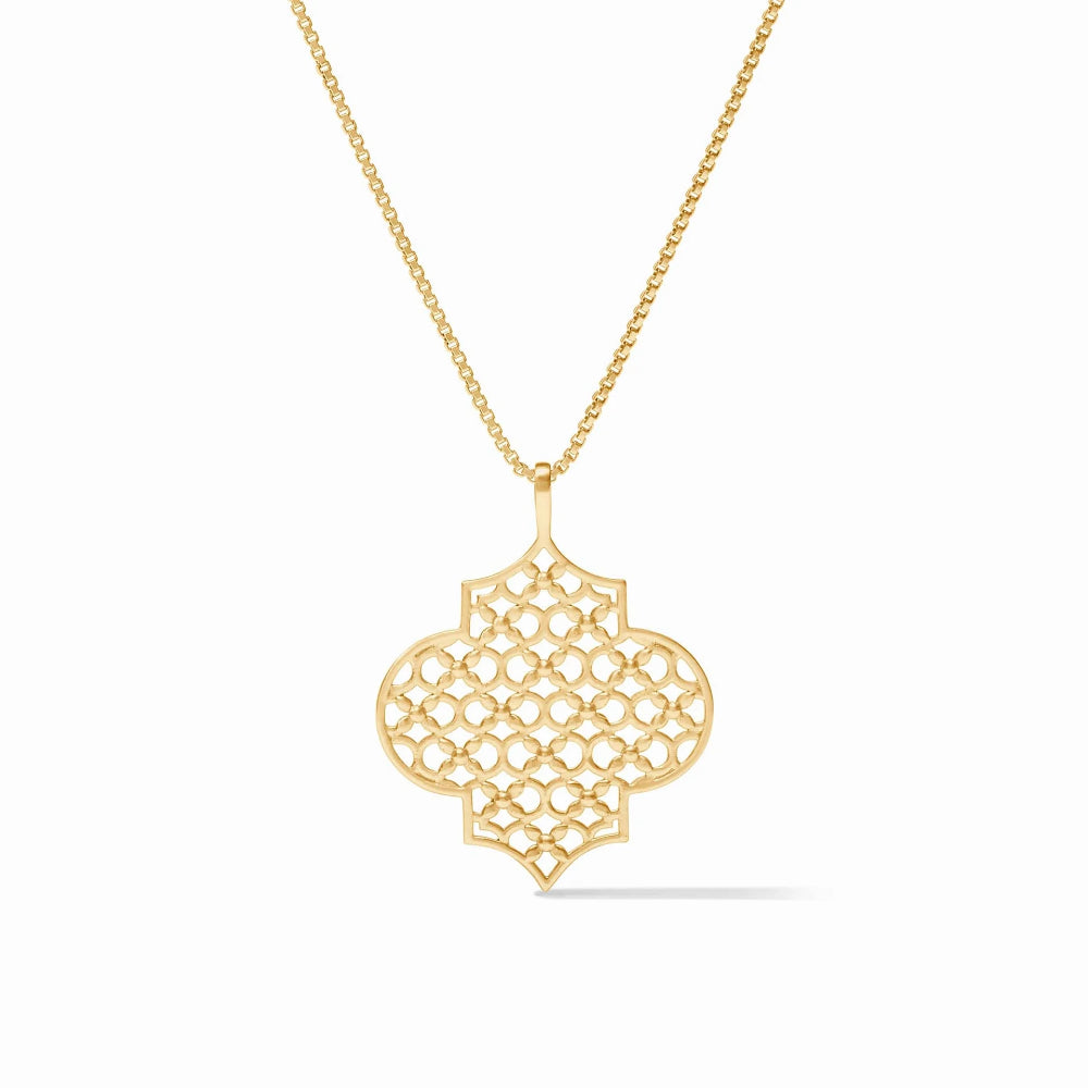 Julie Vos 24K Gold Plated Helene Airy Floral Filigree Pendant Necklace