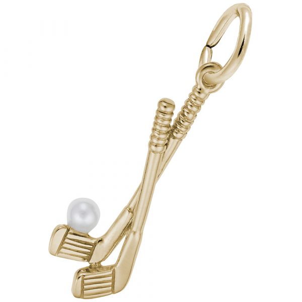 14k Gold-plated Golf Clubs Adorned with Ball Charm
