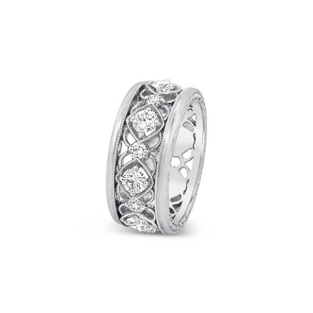 Jack Kelege 18k Gold Round Brilliant Cut Diamond Eternity Band for Special Celebrations