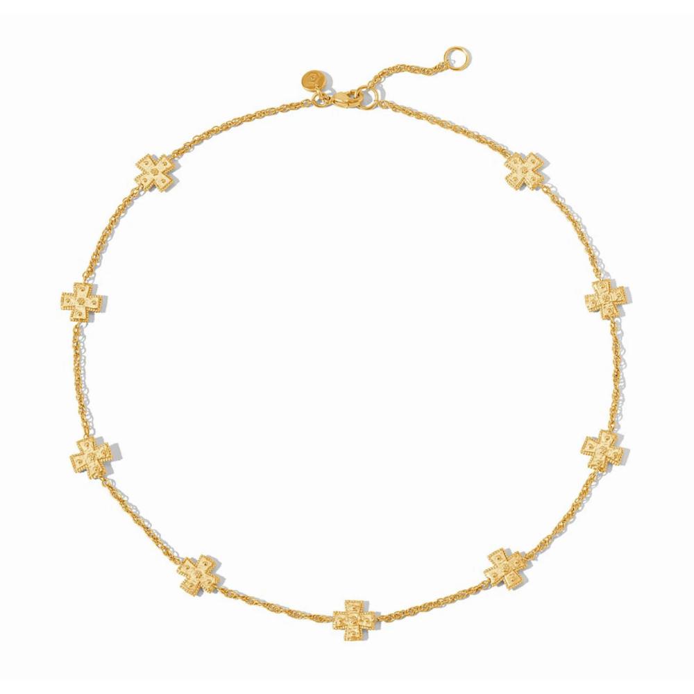 Julie Vos Delicate Canterbury Station Necklace with Golden Beads