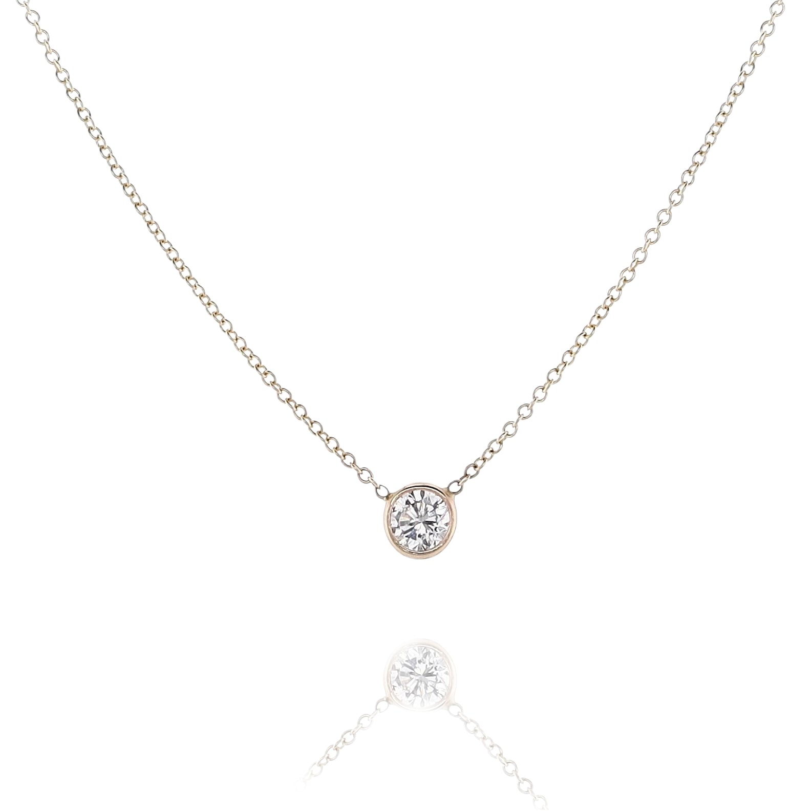 Estate 14k Yellow Gold Stationary Diamond Pendant Necklace - A Stunning Jewelry Piece for Women