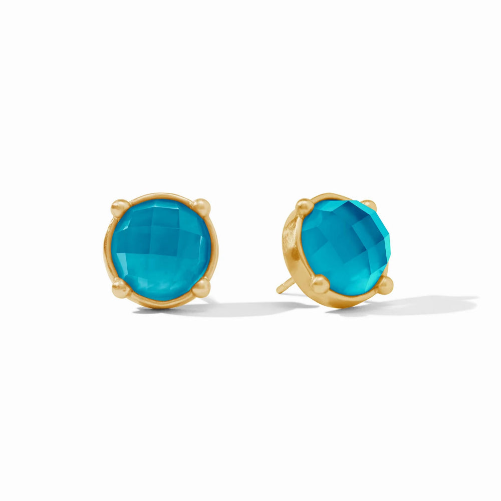 Julie Vos Honey-Style Stud Earrings with Sparkling Gemstone