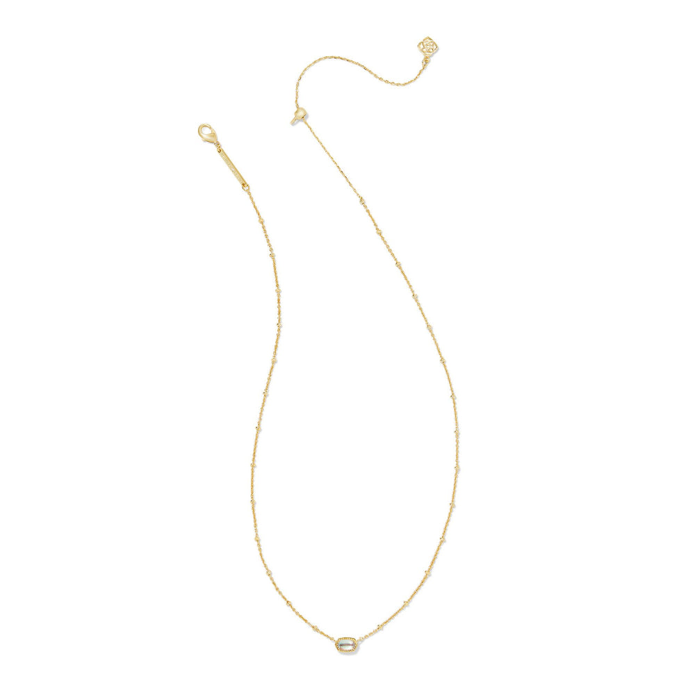 Kendra Scott Dichroic Glass Mini Elisa Short Gold Satellite Pendant Necklace