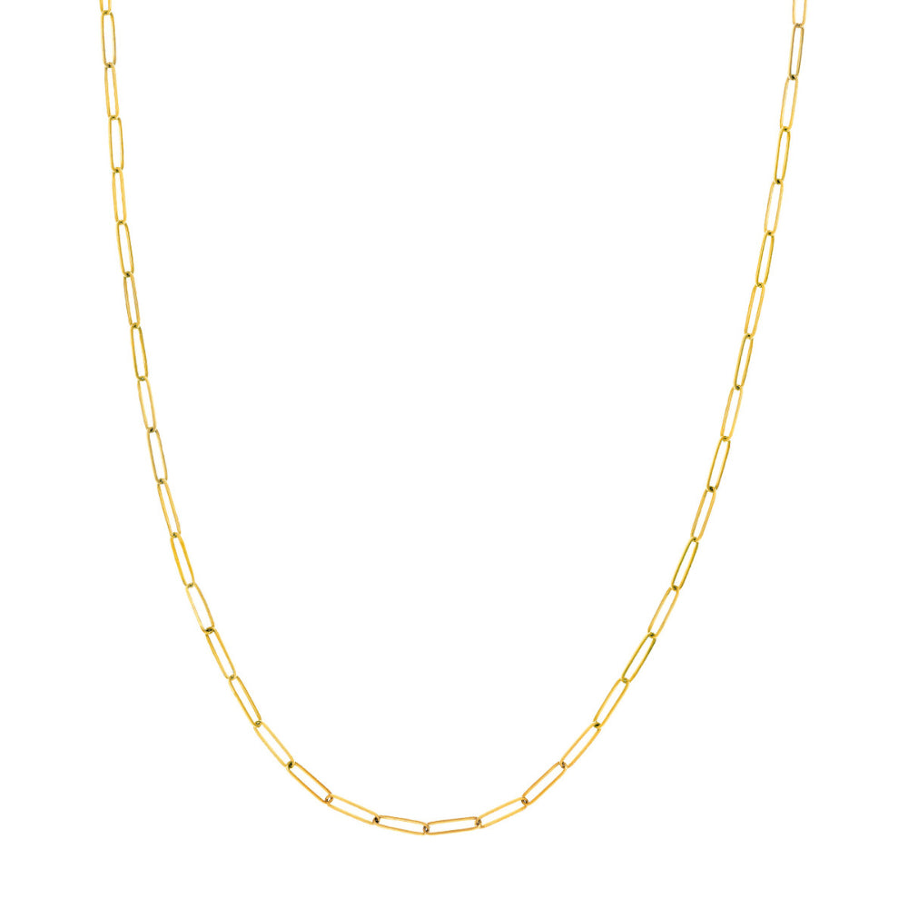 24-Inch 14k Yellow Gold Bold Paperclip Chain Necklace