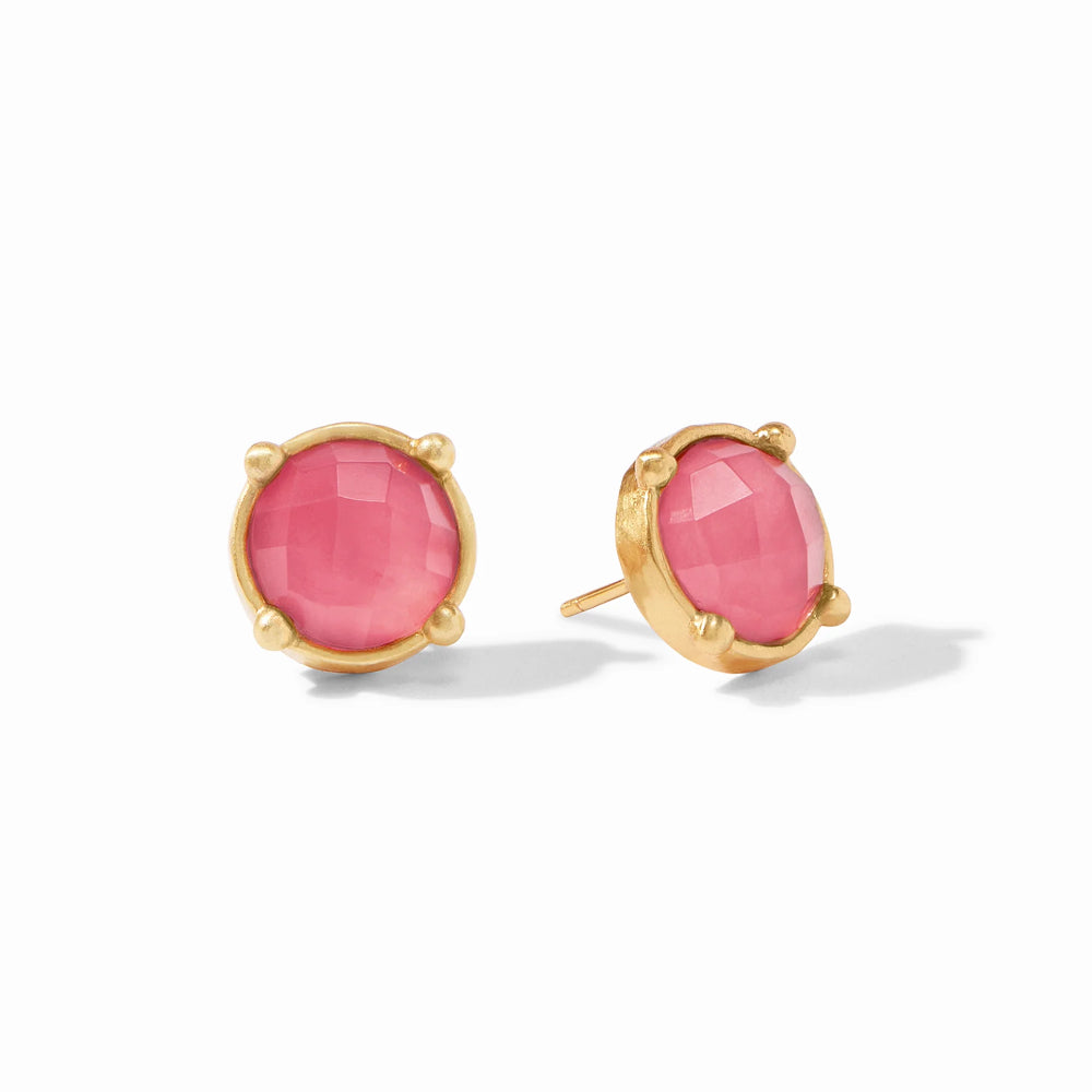 Julie Vos Honey-Style Stud Earrings with Sparkling Gemstone