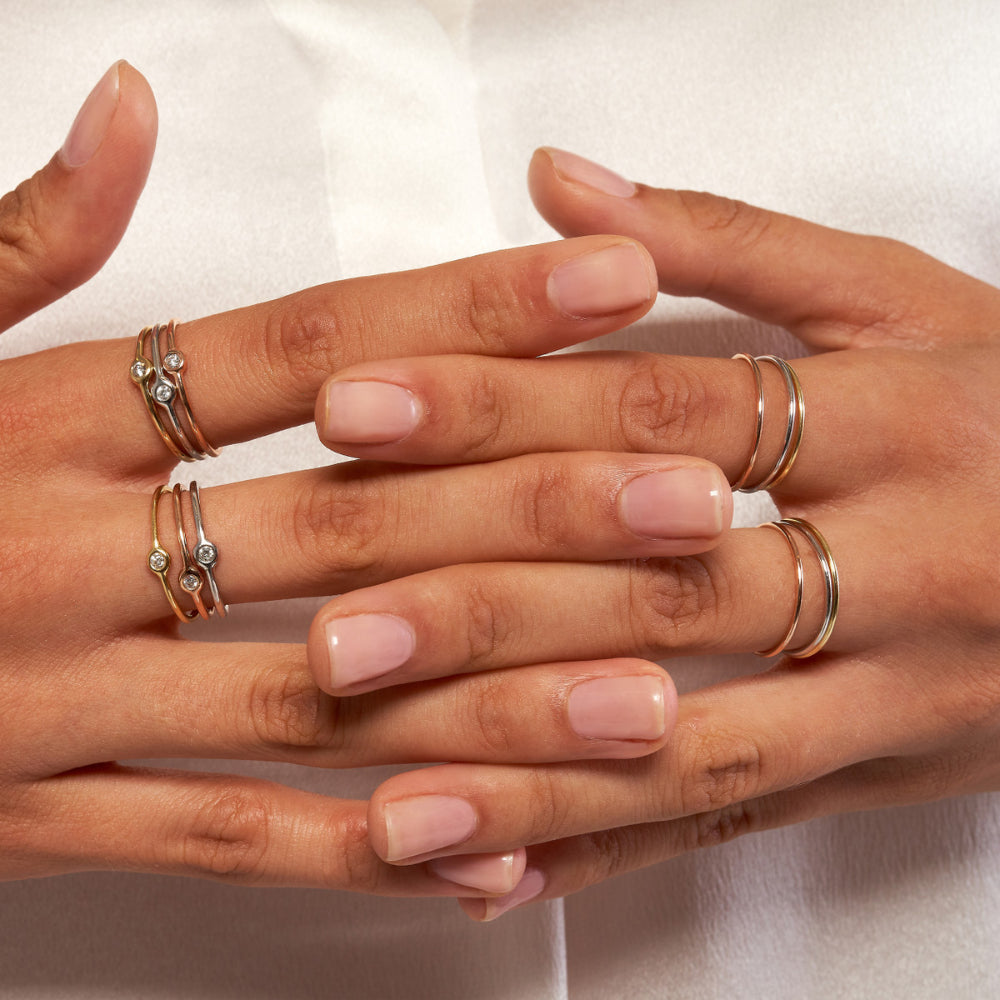14K Gold Stackable Round Wire Ring for Women's Jewelry Collection