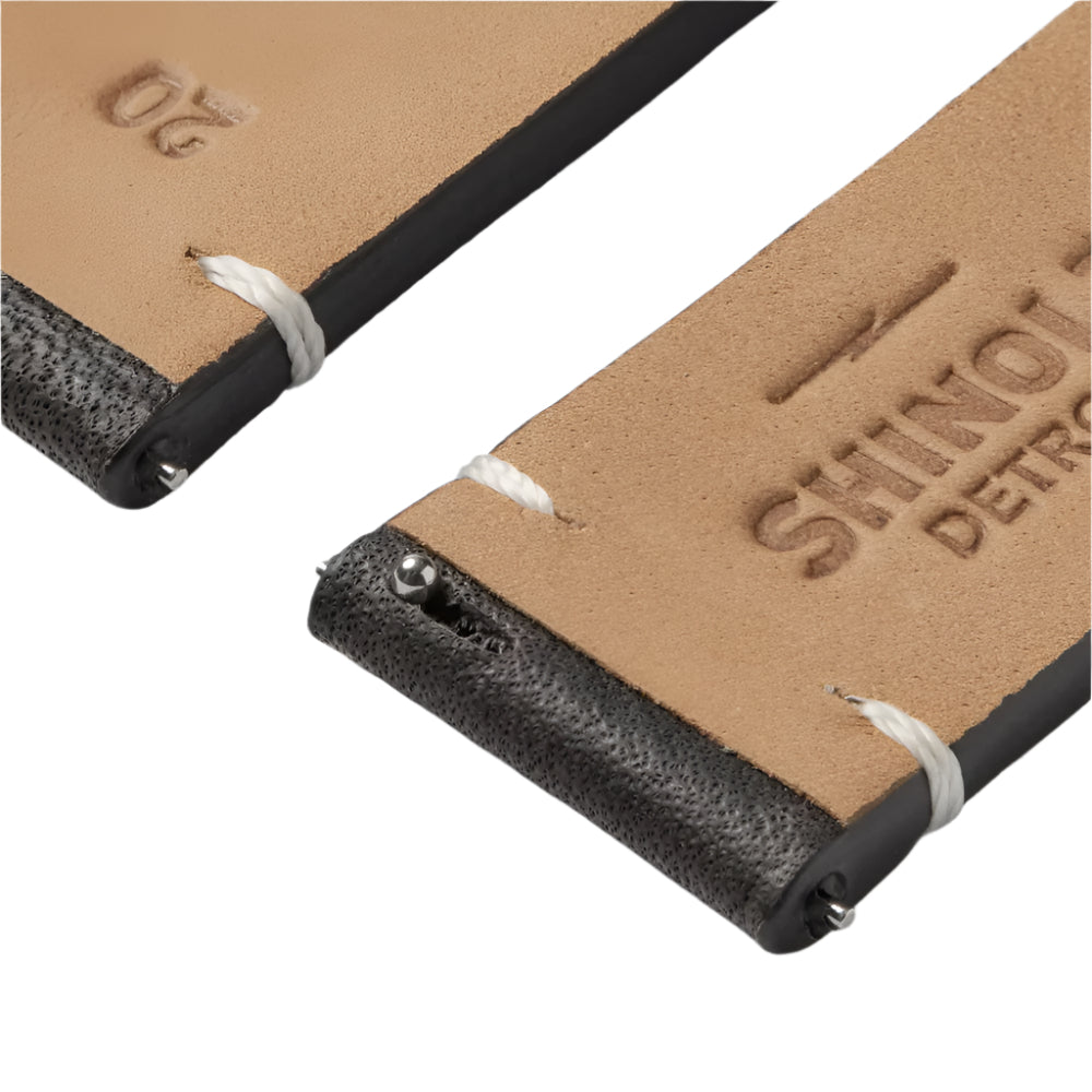Shinola 20mm Black Premium Leather Watch Strap, 115mm x 75mm