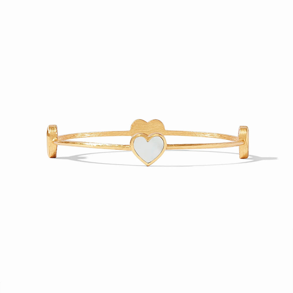 Julie Vos 24K Gold Plated Mother of Pearl Heart Embellished Bangle