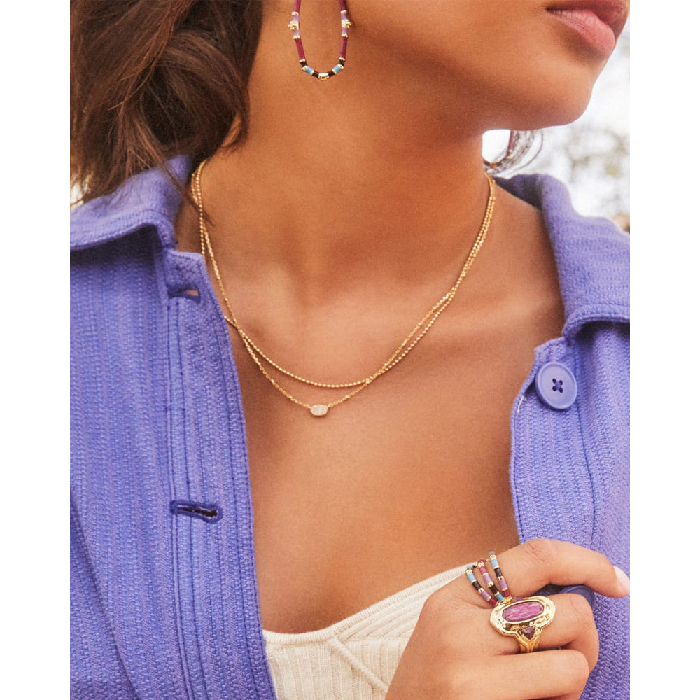 Kendra Scott's Drusy Emilie Multi - Strand 14k Gold or Rhodium Plated Necklace