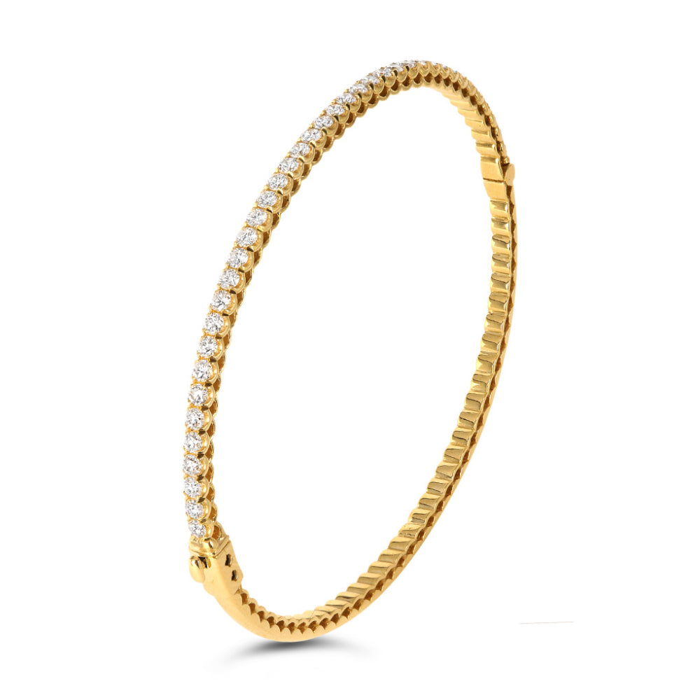 18k Gold Jack Kelege Bangle Bracelet with 0.72 ctw Round Brilliant Cut Diamonds