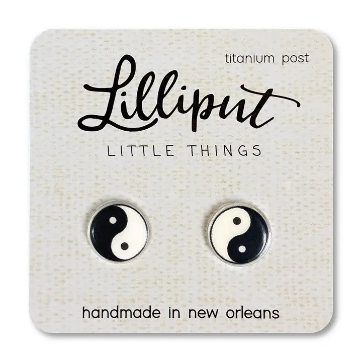 Adorable Lilliput Little Things Yin Yang Style Earrings for Fashion Lovers