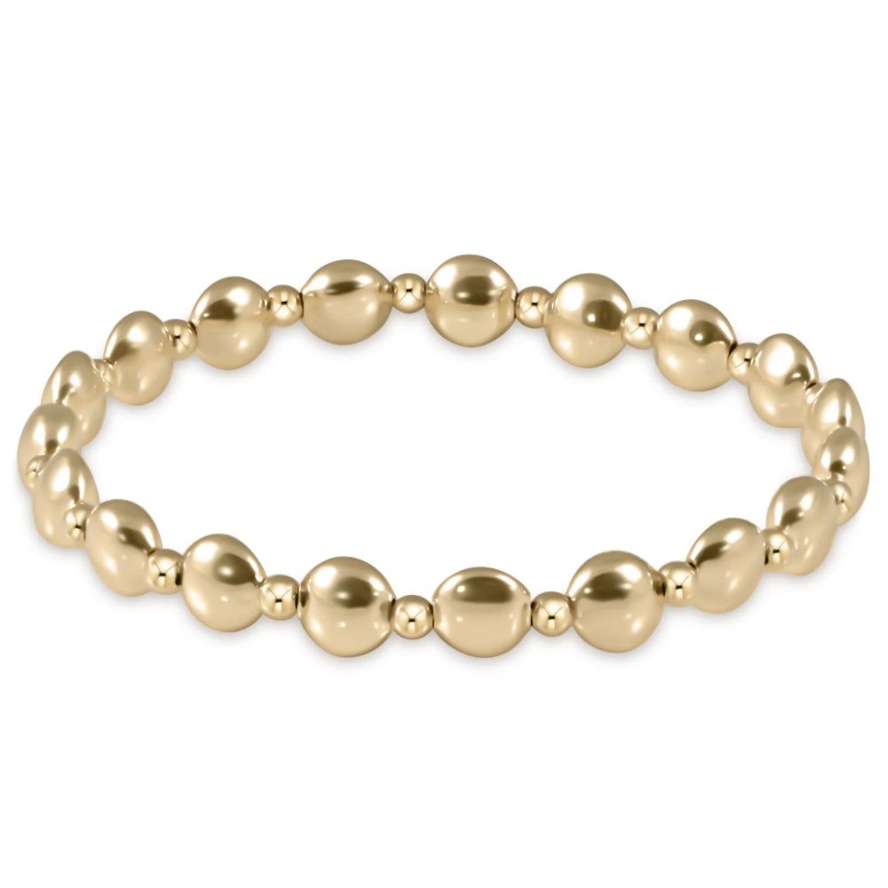 enewton 7.25-Inch Extended Honest Gold Appreciation Pattern 6mm Beaded Bracelet - A Fashionable Jewelry Piece