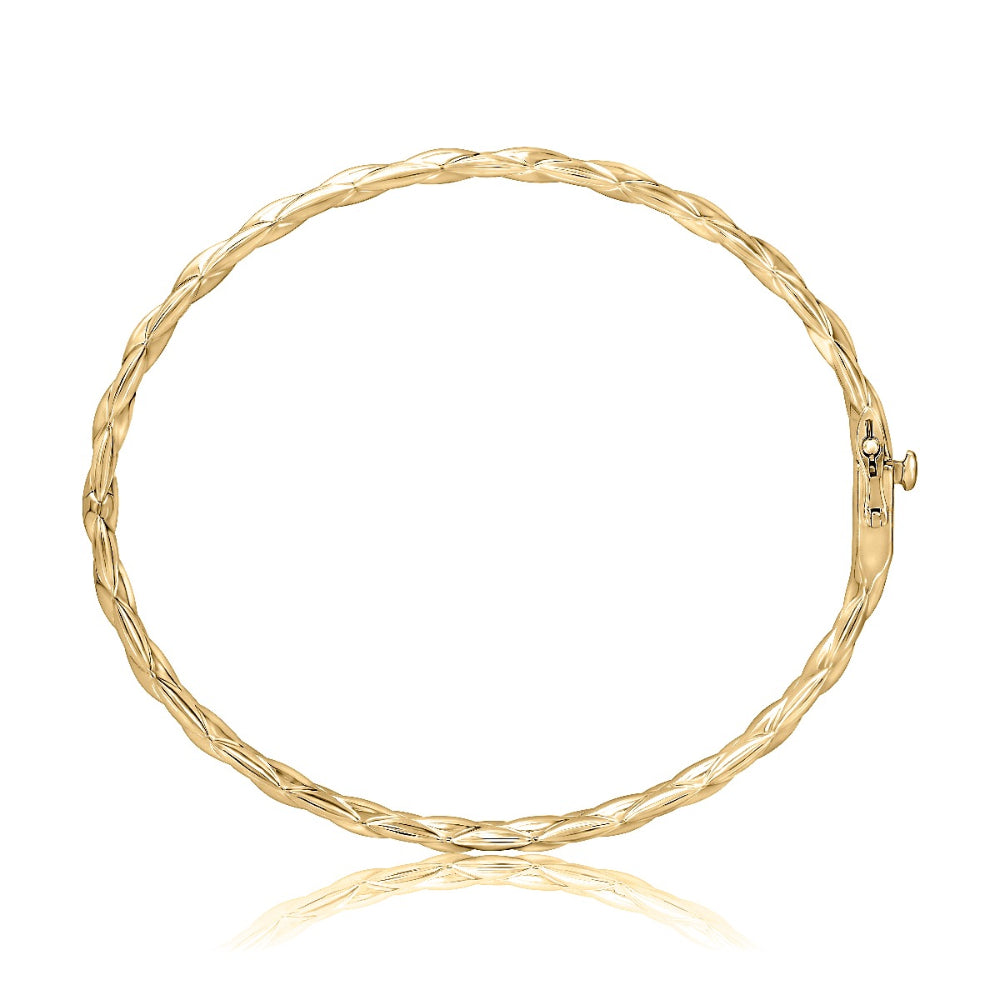 A. Jaffe 14k Gold Classic Quilted Bangled Bracelet - A Timeless Wrist Accessory