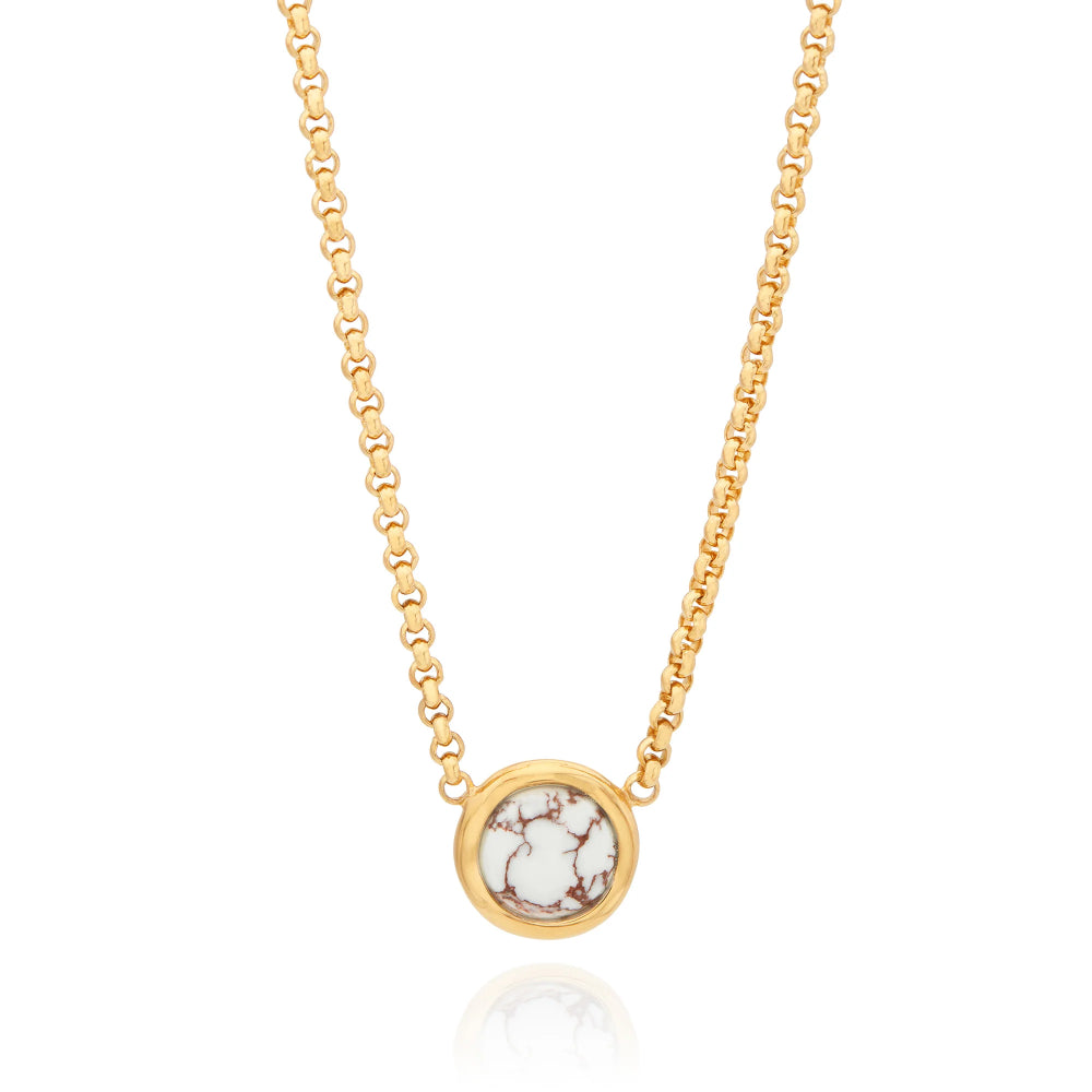 Anna Beck Medium-Sized White Buffalo Turquoise Gemstone Pendant Necklace for Women