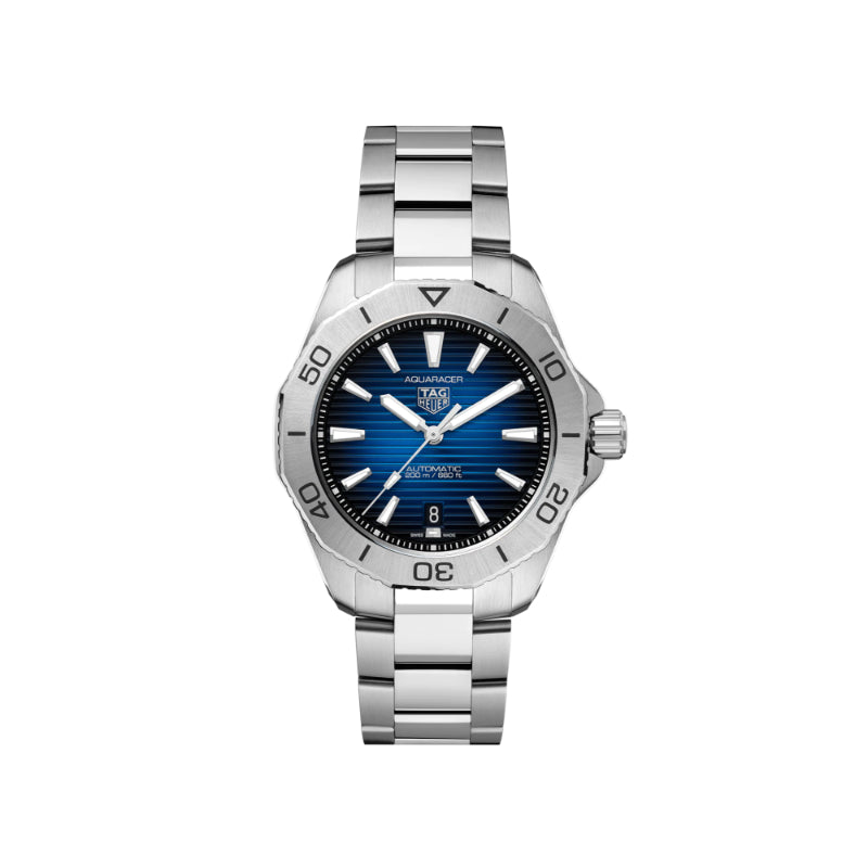 TAG Heuer Men's Luxury Automatic Aquaracer Professional 200 Date Watch with 40mm Blue Dial and Steel Strap
