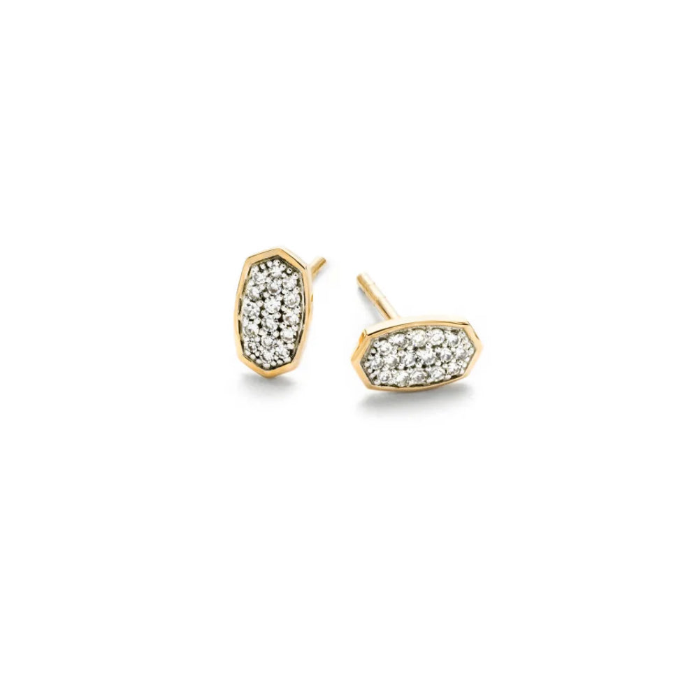 Kendra Scott 14k Gold Marisa Stud Earrings with White Diamonds